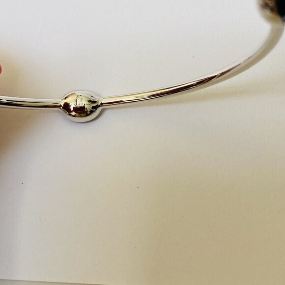 Swarovski bangle bracelet crystal Silver Gray Black Metallic - No Box Size M - Picture 3 of 6